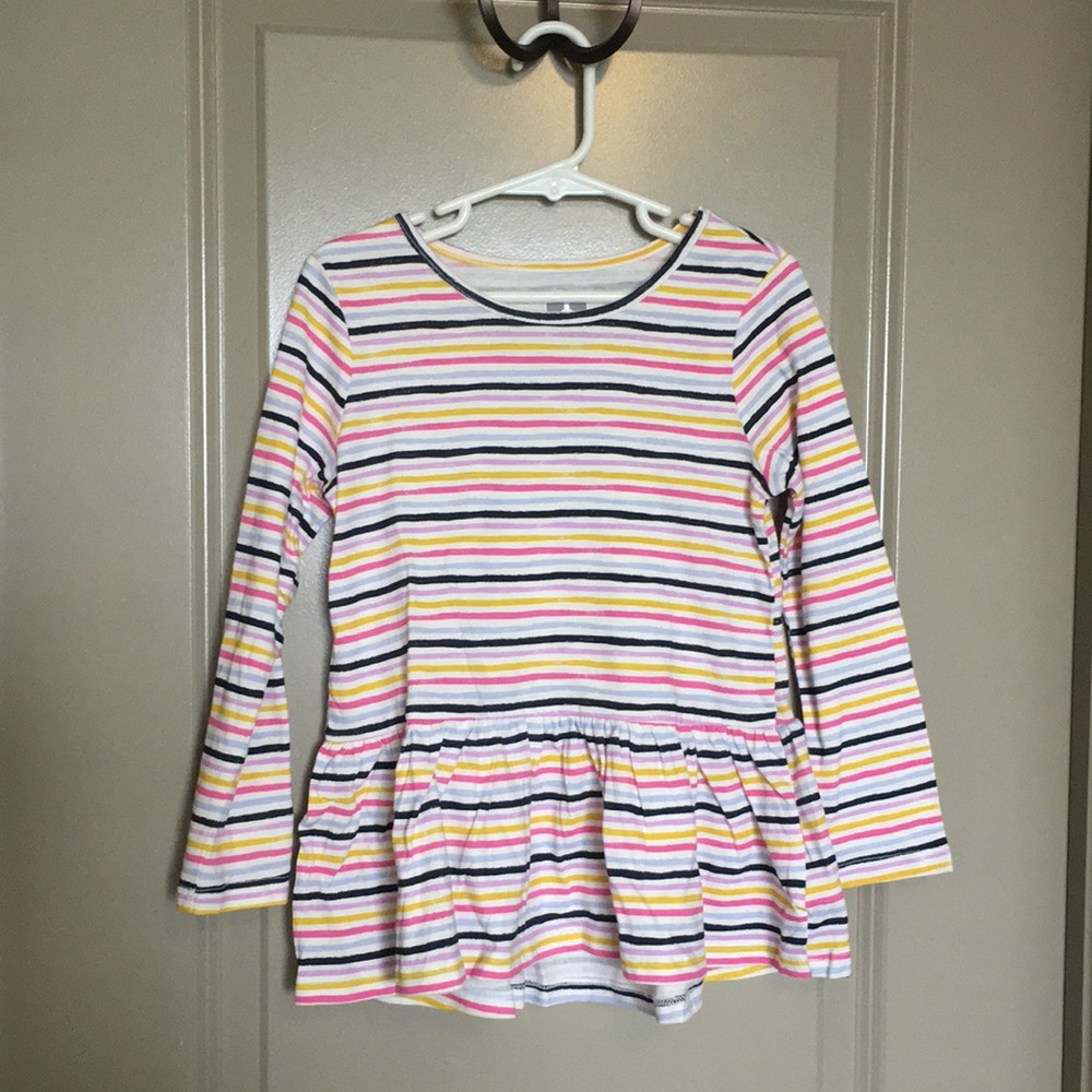NWT GAP Playtime Favorites Striped Long-sleeve Shirt with peplum.